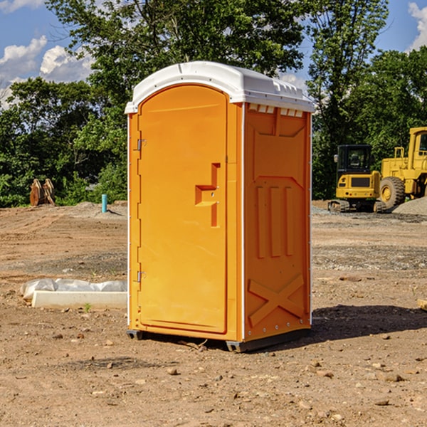 how often are the portable toilets cleaned and serviced during a rental period in Camanche Village